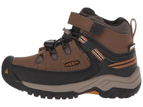 Keen Unisex-Kinder Targhee Mid Wp Wanderstiefel, Dark Earth/Golden Brown, 34 EU von KEEN