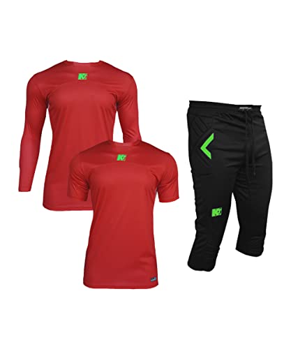 KEEPERsport - Profi Torwart Trikot Set zweiteilig gepolstert - langes Torhüter Shirt und 3/4 Torwarthose - Größe 128-XXL - rot schwarz KEEPERsport - Profi Torwart Trikot Set zweiteilig gepolstert - langes Torhüter Shirt und 3/4 Torwarthose - Größe 128-XXL - rot schwarz von KEEPERsport