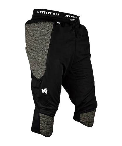 KEEPERsport - gepolsterte Profi Torwarthose 3/4 für Erwachsene und Kinder - Torwartkleidung für Training und Spiel - Größe 128-XXL - Farbe schwarz von KEEPERsport