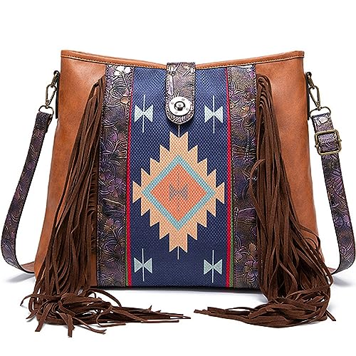 KEEPOP Böhmen Quaste Tasche Damen Retro Schultertaschen Mode Umhängetasche Mehrfarbig Hobo Henkeltaschen Reisen Handtaschen von KEEPOP