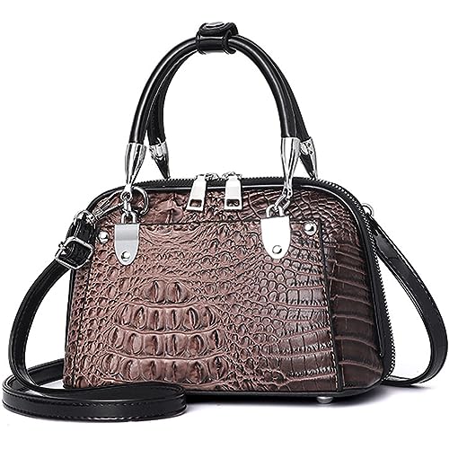 KEEPOP Damen Handtasche Leder Henkeltasche Tasche Retro Krokodilmuster Designer Schultertasche Frauen Umhängetasche Arbeitstasche Shopper Tote Bag von KEEPOP