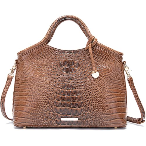 KEEPOP Damen Handtaschen Retro Krokodilmuster Schultertasche Designer Frauen Umhängetasche PU Leder Shopper Tote Tasche mit Abnehmbarem Schulterriemen von KEEPOP