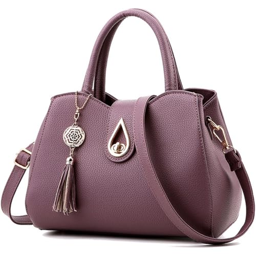 KEEPOP Elegante Handtasche Mode PU Leder Schultertaschen Designer Frauen Umhängetasche Shopper Tote Tasche Neue Henkeltasche mit Quaste Anhänger von KEEPOP