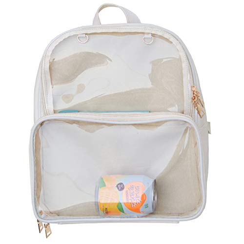 KEEPOP Ita Taschen Rucksack Mädchen Schulrucksack Niedliche Sommer Strandtasche Transparente Fenster für DIY Dekore, Nicht-gerade weiss von KEEPOP