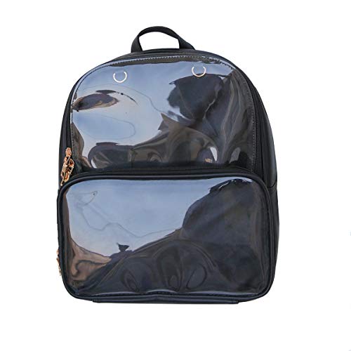 KEEPOP Ita Taschen Rucksack Mädchen Schulrucksack Niedliche Sommer Strandtasche Transparente Fenster für DIY Dekore, Schwarz von KEEPOP
