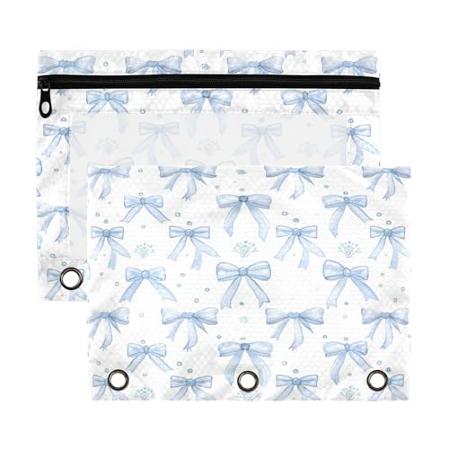 KEEPREAL 526 Federmäppchen für 3-Ringbinder, mit Reißverschluss, Kosmetik-Organizer für Damen, Blau, 2 Stück KEEPREAL 526 Federmäppchen für 3-Ringbinder, mit Reißverschluss, Kosmetik-Organizer für Damen, Blau, 2 Stück von KEEPREAL