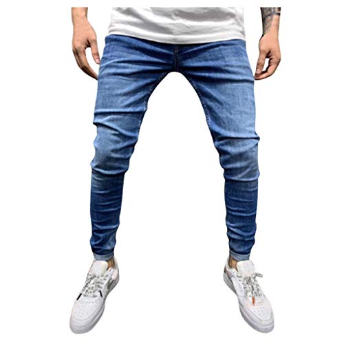 KEERADS Herren Jeans Denim Jeanshose Slim Fit Destroyed Retro Stretch Jeans Designer Hose Denim 31W/30L von KEERADS Herren