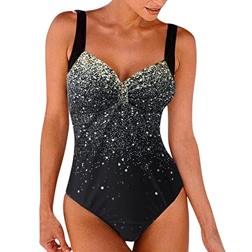 KEERADS Tankini Damen-Badeanzug mit V-Ausschnitt und Blumendruck von KEERADS Tankini