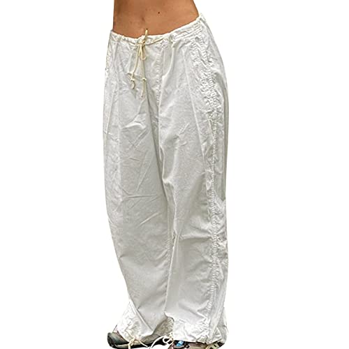 Damen Baggy Cargohose Streetwear Hip Hop Jogger Jogginghose Kordelzug Lässige Weite Hose von KEERADS