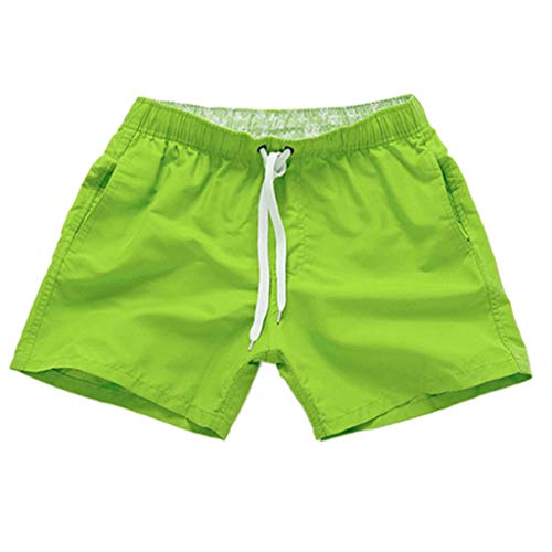 KEERADS Badeshorts Herren Sommer Kurz Slim Fit Badehose Standhose Schwimmshorts Hose Blau Grün (L, Grün) von KEERADS