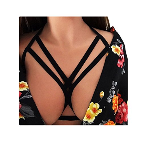 KEERADS Harness Damen BH, Body Brust Harness Büstenhalter Elastischer Käfig BH Cage Bra,13 Arten von Stil Bandage Strappy BH (XL, K) von KEERADS