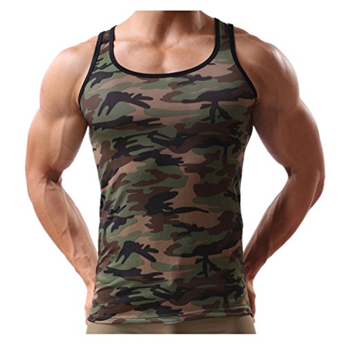 Tanktop, Tank top, Trainings Shirts Herren,Shirt Camouflage Herren Shirt von KEERADS