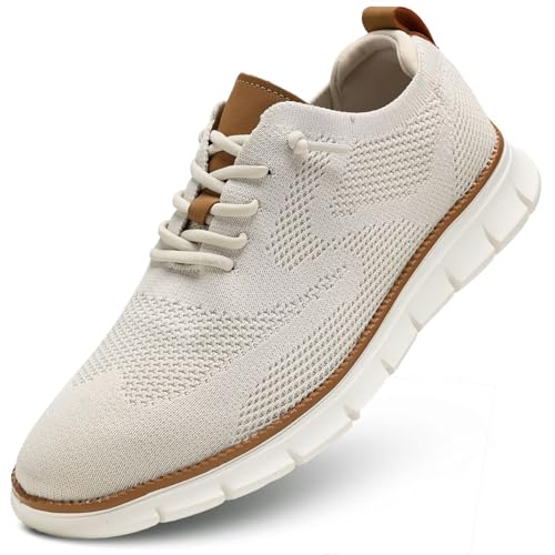 KEEZMZ Herren Mesh Oxford Schuhe Casual Sneakers Leichte Atmungsaktive Elegante Kleid Schuhe Bequemes Gehen Low Derby Schuhe von KEEZMZ