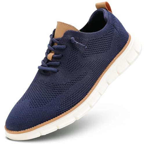 KEEZMZ Herren Mesh Oxford Schuhe Casual Sneakers Leichte Atmungsaktive Elegante Kleid Schuhe Bequemes Gehen Low Derby Schuhe von KEEZMZ