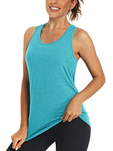 KEFITEVD Ärmellos Tank Top Damen Rückenfrei Sportshirt Dünn Atmungsaktiv Freizeitshirt Jogging Fahrrad T-Shirt Frauen Hellgrün L von KEFITEVD