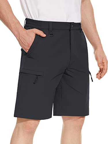 KEFITEVD Bermuda Shorts Herren Stretch Outdoor Wanderhose Kurze Cargo Hose Leicht Robuste Trekkinghose Sommer Atmungsaktiv Fahrradhose Schnell Trocken Schwarz 34 von KEFITEVD