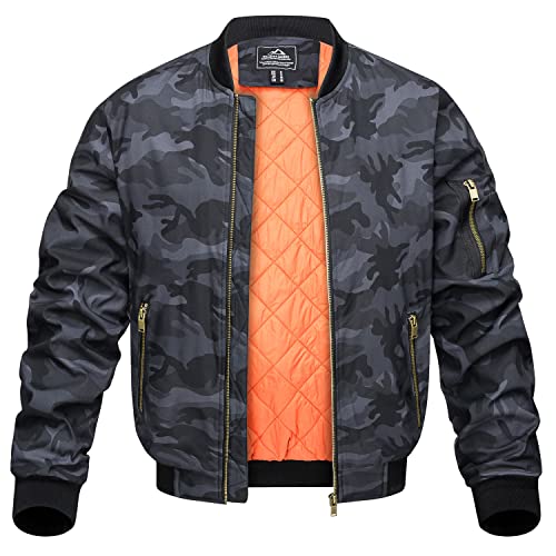 KEFITEVD Wintermäntel für Männer Fleece gesteppte Bomberjacken Herren Casual Military Windbreaker Varsity Jacket Winter Softshell Jacken von KEFITEVD