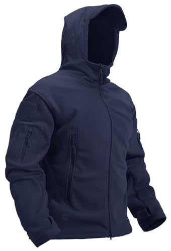 KEFITEVD Fleece Jacken für Männer Leichter Softshell Tactical Coat für Männer Full Zip Hoodie Jacken Herbst Combat Jacket von KEFITEVD