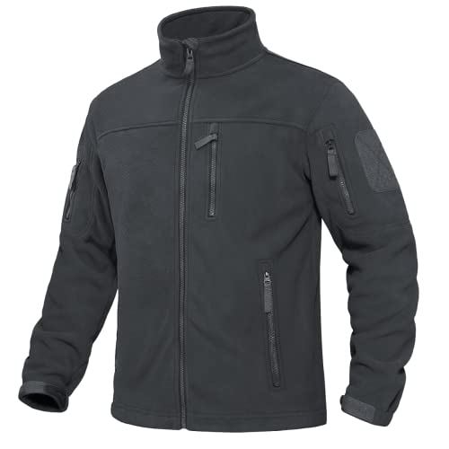 KEFITEVD Fleecejacke Herren Warme Taktische Fleecejacke Stehkragen Outdoor Mantel Jagdjacke für Männer Ziegenmäntel für Herren von KEFITEVD