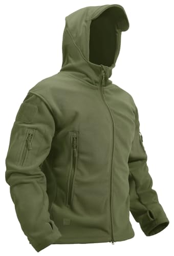 KEFITEVD Midweight Herbst Winter Jacken für Männer Taktische warme Jacken mit Kapuze Frühling Herbst Mäntel Herren Softshell Jacke Winddicht Jacken von KEFITEVD