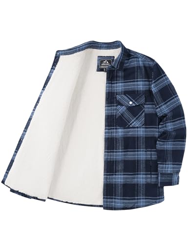 KEFITEVD Hemd Herren Flanellhemd Herren Langarm Karo Hemden Arbeitsjacke Winter Holzfällerhemd Graublau M von KEFITEVD