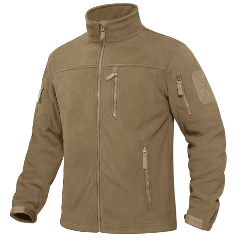 KEFITEVD Herren Jacke Relaxed Fit Fleece Jacke Thermische Wintermäntel Warme Militärische Taktische Jacke Outdoor Freizeitmantel mit Reißverschlusstaschen von KEFITEVD