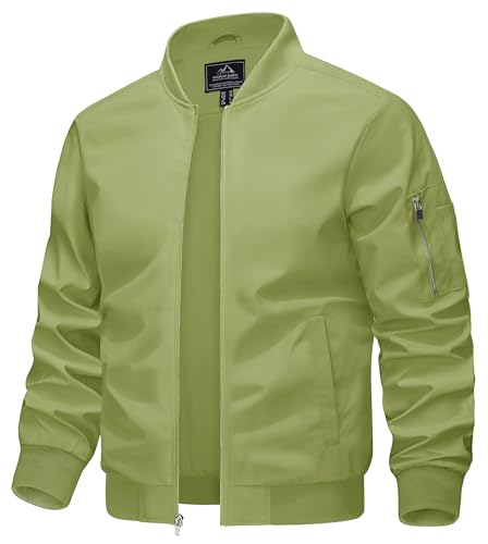 KEFITEVD Jacke Herren Frühling Blouson Dünner Herrenjacke Übergang Bomberjacke Männer Sommer Pilotenjacke Oliv 3XL von KEFITEVD