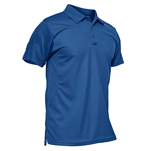 KEFITEVD Kurzarm Poloshirt Herren Outdoor Funktionsshirt Quick Dry Atmungsaktiv Sommer Tshirt Angeln Wandern Jersey Shirt Casual Freizeitshirt Königsblau 2XL von KEFITEVD