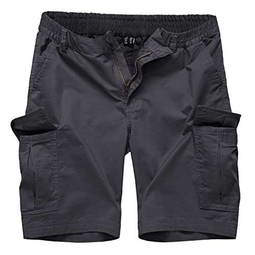 KEFITEVD Kurze Hose Herren Baumwolle Cargo Shorts Casual Modisch Military Hose mit Reißverschluss Leichte Sommer Hose Männer Dunkelgrau 32 von KEFITEVD