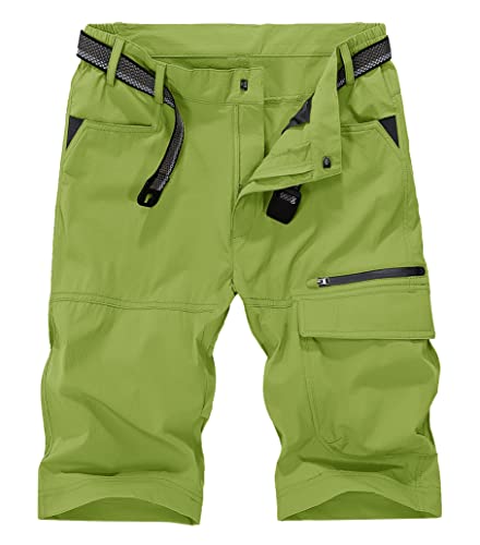 KEFITEVD Kurze Hosen Männer Bike Shorts Herren Leicht Kurz Radhose Atmungsaktiv Cargo Shorts Wandern Trekking Avocado-Grün 32 von KEFITEVD