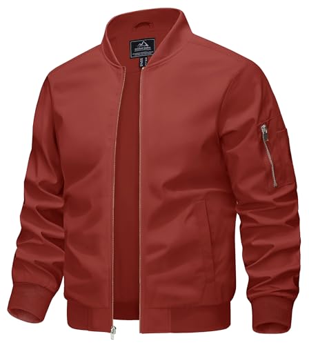 KEFITEVD Leichte Sommerjacke Herren Bomber Jacke Frühling Sommer Herrenjacke Übergangsjacke Herbst Orange L von KEFITEVD