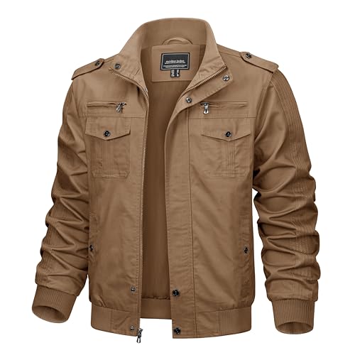 KEFITEVD Herren Übergangsjacke Frühling Herbst Herrenjacke Bundeswehr Jacke Bomberjacke Männer Blouson Herren Motorradjacke Übergangsjacke Kurz Mantel Khaki L KEFITEVD Herren Übergangsjacke Frühling Herbst Herrenjacke Bundeswehr Jacke Bomberjacke Männer Blouson Herren Motorradjacke Übergangsjacke Kurz Mantel Khaki L von KEFITEVD