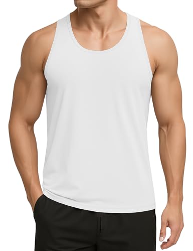 KEFITEVD Muskelshirts Herren Unterhemden U Kragen Weiß Gym Tank Top Baumwolle Tanktop für Fitness Sports Running Training XL KEFITEVD Muskelshirts Herren Unterhemden U Kragen Weiß Gym Tank Top Baumwolle Tanktop für Fitness Sports Running Training XL von KEFITEVD