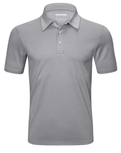 KEFITEVD Poloshirt Herren Kurzarm Knopfleiste Shirt Frühling Sommer Funktionsshirt mit Kragen Leicht Sportoberteil Atmungsaktiv Bundeswehr Hemd Outdoor Golf Tshirt Hellgrau L von KEFITEVD