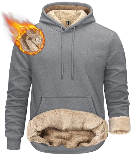 KEFITEVD Herren Sweatshirts Sportliche Sweatshirts für Männer Fleece Pullover Winter Casual Hoodies Kapuzenpullover Winter Pullover Sweatshirts von KEFITEVD
