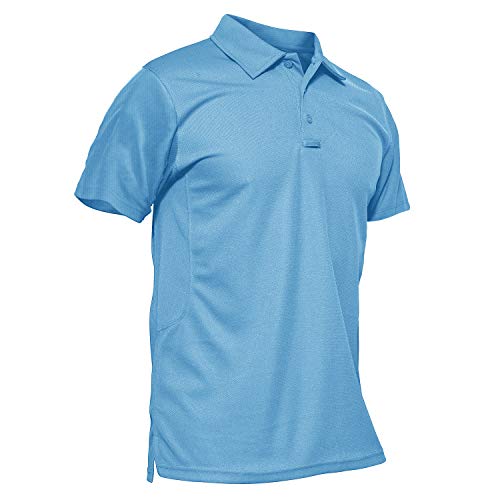 KEFITEVD Sweatshirt Herren Kurzarm Golf Shirt Leicht MTB Fahrrad T-Shirt Basic Sportshirt mit Kragen Outdoor Kleidung Männer Dünnes Sommershirt Hellblau 2XL von KEFITEVD