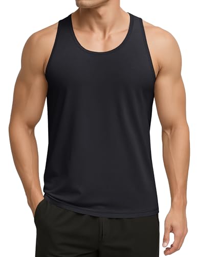 KEFITEVD Tanktop Herren Activewear Ärmellose Tshirt Schwarze Muscle Shirt für Sommer Herbst Outdoor Alltagskleidung M von KEFITEVD