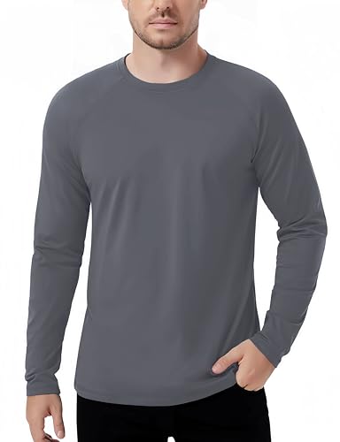 KEFITEVD Thermo Sweatshirt Herren Funktionshemd Herren Langarm Warme Unterwäsche Sport Shirt für Winter Herbst Grau XL von KEFITEVD