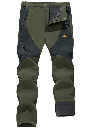 KEFITEVD Thermohose Herren Winter Gefüttert Softshellhose Dick Fleece Wanderhose Warm Arbeitshose Stretch Wasserabweisend Outdoorhose Winddicht Angelhose Dunkelgrün-dunkelgrau 40 KEFITEVD Thermohose Herren Winter Gefüttert Softshellhose Dick Fleece Wanderhose Warm Arbeitshose Stretch Wasserabweisend Outdoorhose Winddicht Angelhose Dunkelgrün-dunkelgrau 40 von KEFITEVD