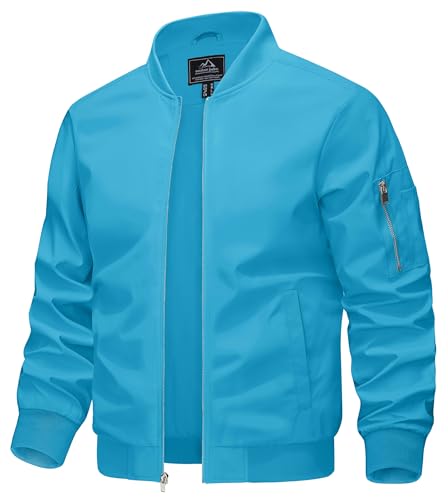 KEFITEVD Übergangsjacke Herren Frühling Sommer Männer Blouson Jacke mit Reißverschluss Taschen College Jacke Leichte Herrenjacke Eisblau 2XL KEFITEVD Übergangsjacke Herren Frühling Sommer Männer Blouson Jacke mit Reißverschluss Taschen College Jacke Leichte Herrenjacke Eisblau 2XL von KEFITEVD
