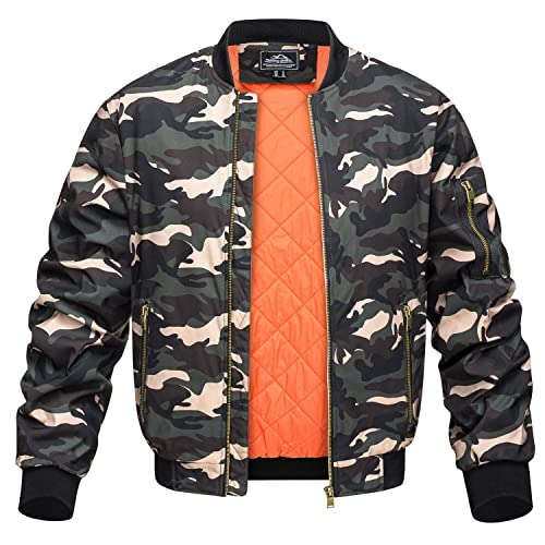 KEFITEVD Herren Windbreaker Jacken Legere warme Winterjacken Klassische gesteppte Bomberjacke für Herren Vintage Jacken Winter gepolsterte Jacken von KEFITEVD