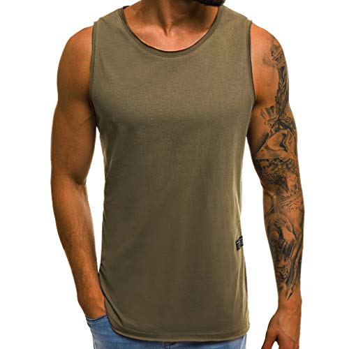 Herren Tank Tops Sportlicher T Shirts Freizeit Ärmelloses Muskelshirts Fitness Tank-Top Atmungsaktiv Stringers Tankshirt Schnelltrocknendes Achselshirts Regular fit Sportbekleidung von KEIZHUONIQIU