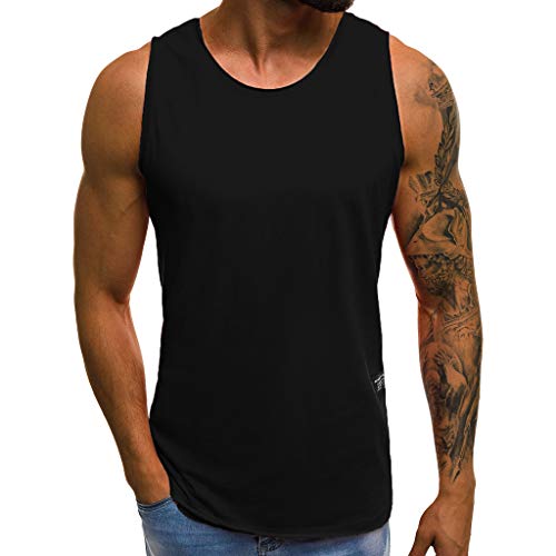 Herren Tank Tops Sportlicher T Shirts Freizeit Ärmelloses Muskelshirts Fitness Tank-Top Atmungsaktiv Stringers Tankshirt Schnelltrocknendes Achselshirts Regular fit Sportbekleidung von KEIZHUONIQIU