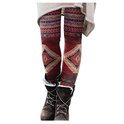KEIZHUONIQIU Damen Leggings Norweger High Waist Lange, schlanke -Frauen-Stiefel-Weihnachtsbeiläufige elastische Leggings-Hosen Alle bedruckten Hosen von KEIZHUONIQIU