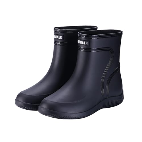 KEIZHUONIQIU Gummistiefel Herren Halbgummistiefel Wasserdicht Mud Boot Atmungsaktiv Neopren Stiefel Für Regen Schnee Und Matsch Angelstiefel Weiß Gummistiefeletten Schuhüberzieher Regenstiefel von KEIZHUONIQIU