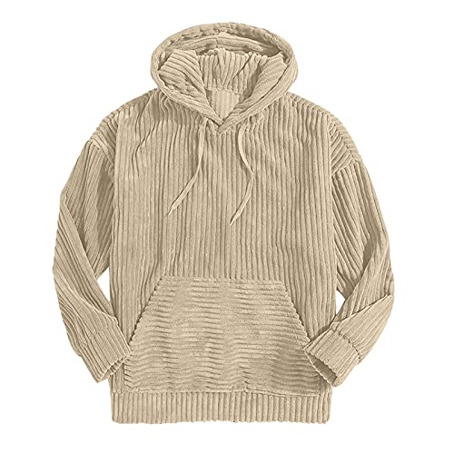 KEIZHUONIQIU Hoodies Herren Kapuzen Pullover Hoody Sweatshirt aus Corduroy Casual Retro Cord Kapuzenpullover von KEIZHUONIQIU