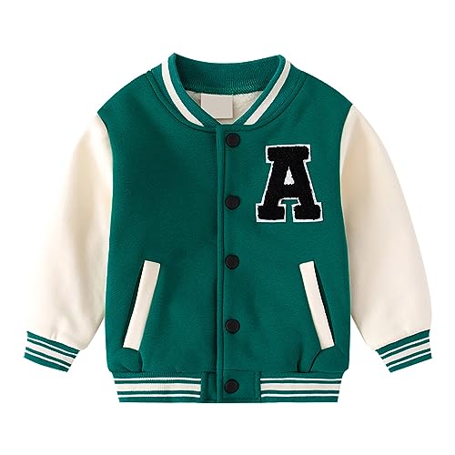 KEIZHUONIQIU Jungen Sportjacke Baseballjacke Collegejacke Rockabilly College Jacke Unisex Kinder Schule Freizeit Jacke Mit Taschen Stilvoll 1-5 Jahre von KEIZHUONIQIU