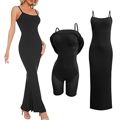 KEIZHUONIQIU Miederkleid Formend Damen Unterkleider Built In Shapewear Bra Leichte Shaping Unterkleid Figurformende Unterröcke Formkleid Formende Sommerkleid von KEIZHUONIQIU