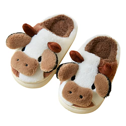 Winter Plüsch Baumwolle Plüschhausschuhe Kinder Junge Mädchen Warme Flauschige weiche Pantoffeln Zuhause Schuhe rutschfeste Slippers Komfort Cartoon Tier von KEIZHUONIQIU