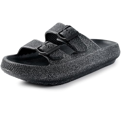 KELISI Damen-Sandalen mit verstellbarer Schnalle, Sommerschuhe für den Außenbereich, rutschfest, Duschschuhe, Schwarz G Schwarz, 39 EU KELISI Damen-Sandalen mit verstellbarer Schnalle, Sommerschuhe für den Außenbereich, rutschfest, Duschschuhe, Schwarz G Schwarz, 39 EU von KELISI